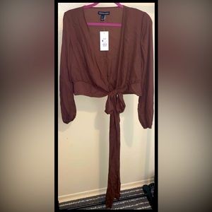 Streetwear Society Brown Cropped Cardigan - S/P